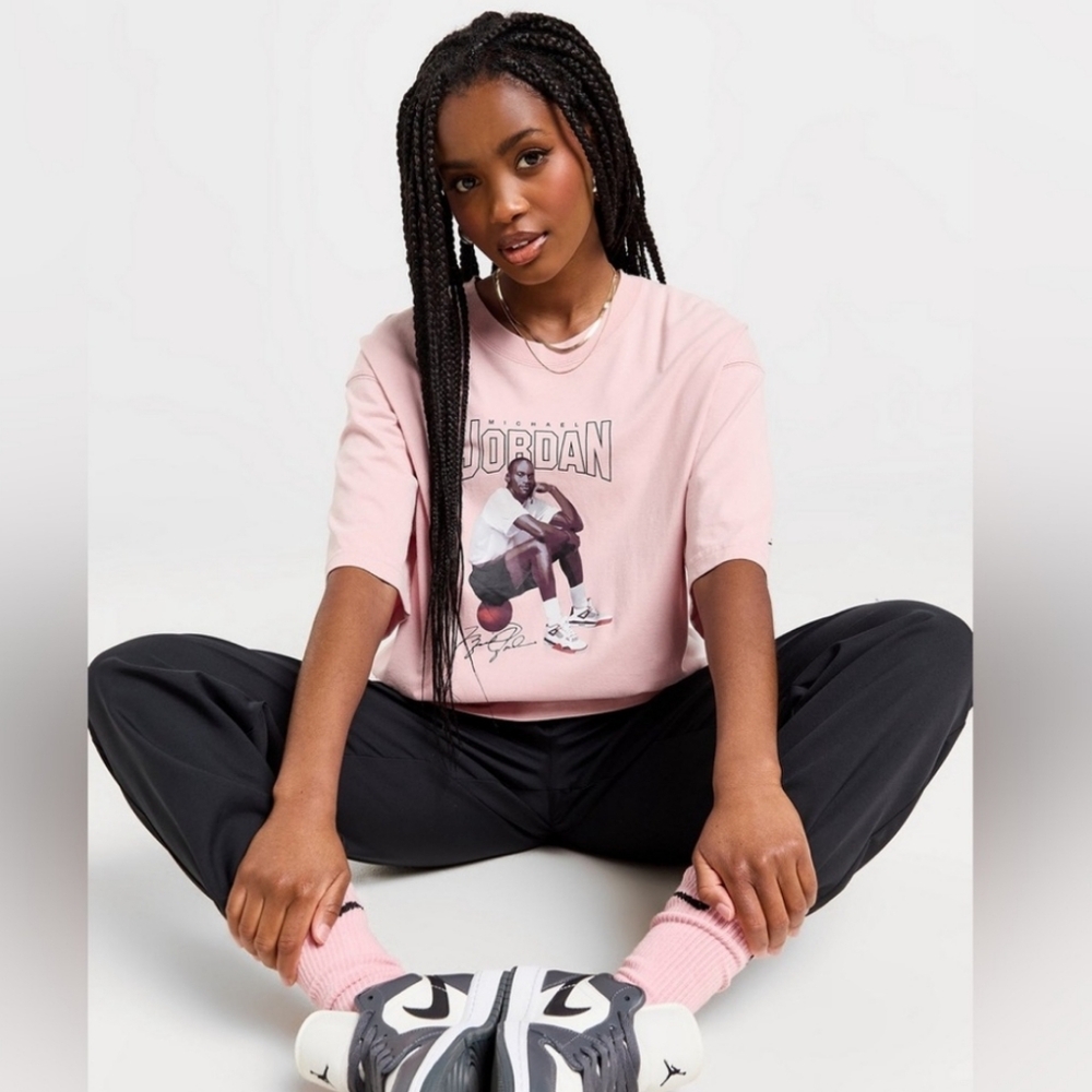 MICHAEL Jordan Women's Pink Graphic Tee 100% cotton Sz Xs NWT